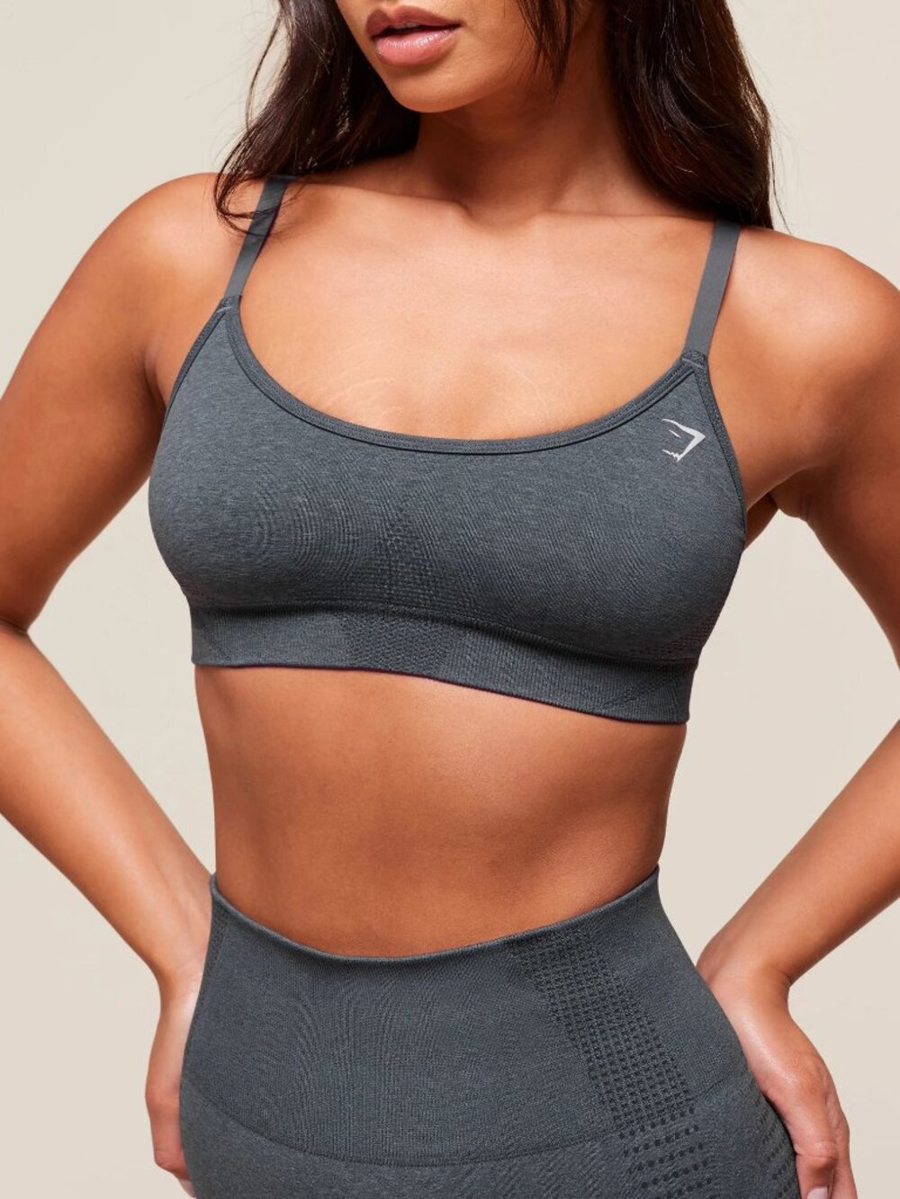 Gymshark Vital Seamless Minimal Sports Bra Grey, Size S